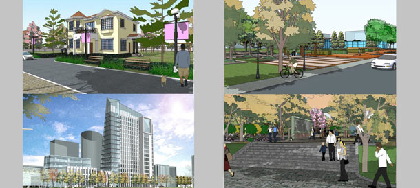 结合平面方案进行三维模型制作及空间表现