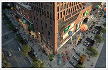 商业楼盘黄昏夜景